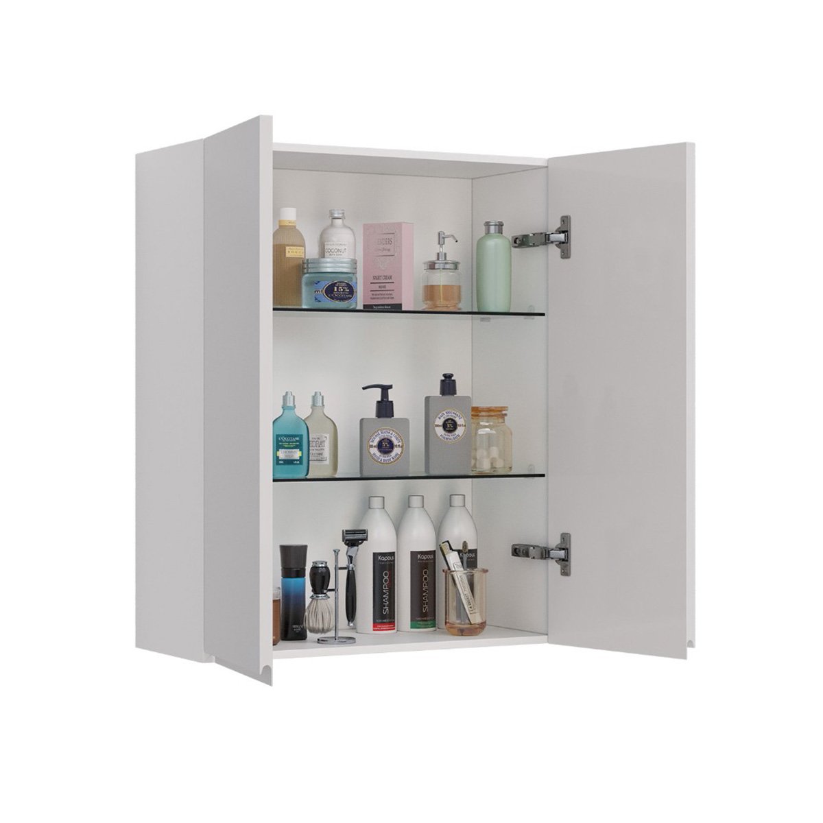 Шкаф Lemark VEON 60см подвесной, 2-х дверный, цвет корпуса, фасада: Белый глянец Шкаф Lemark VEON 60см подвесной, 2-х дверный, цвет корпуса, фасада: Белый глянец