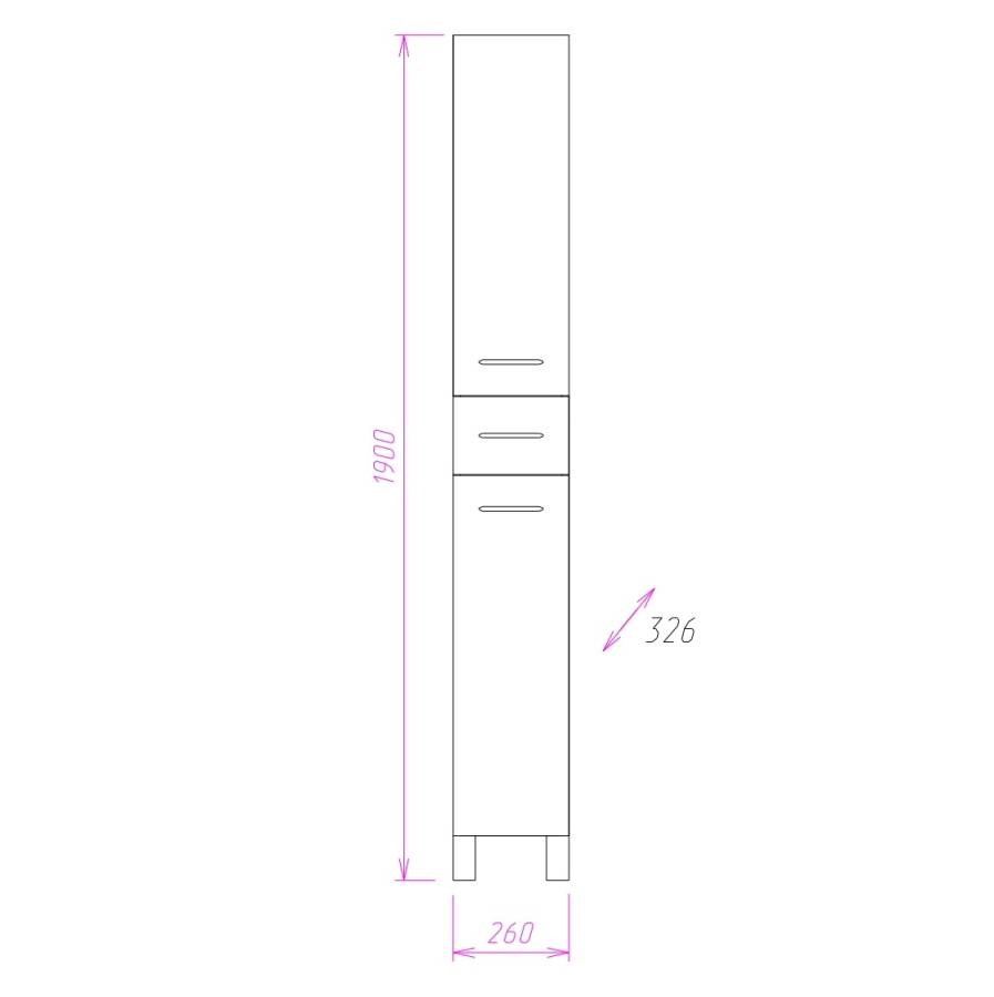 Пенал Onika Модерн 26 напольный, белый, универсальный Пенал Onika Модерн 26 напольный, белый, универсальный