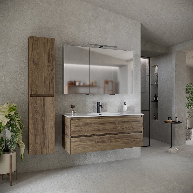 Тумба подвесная SANCOS Libra 1190х450х500, c двумя ящиками оснащенными доводчиками, дуб чарльстон, арт. LB120-1ECH Тумба подвесная SANCOS Libra 1190х450х500, c двумя ящиками оснащенными доводчиками, дуб чарльстон, арт. LB120-1ECH