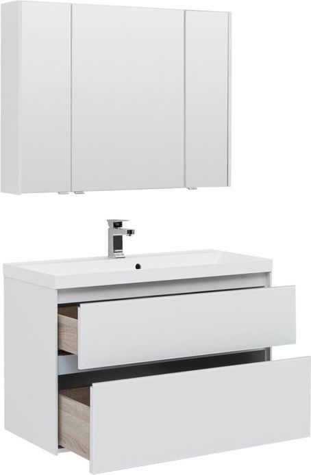 Мебель для ванной Aquanet Гласс 100 белый Мебель для ванной Aquanet Гласс 100 белый