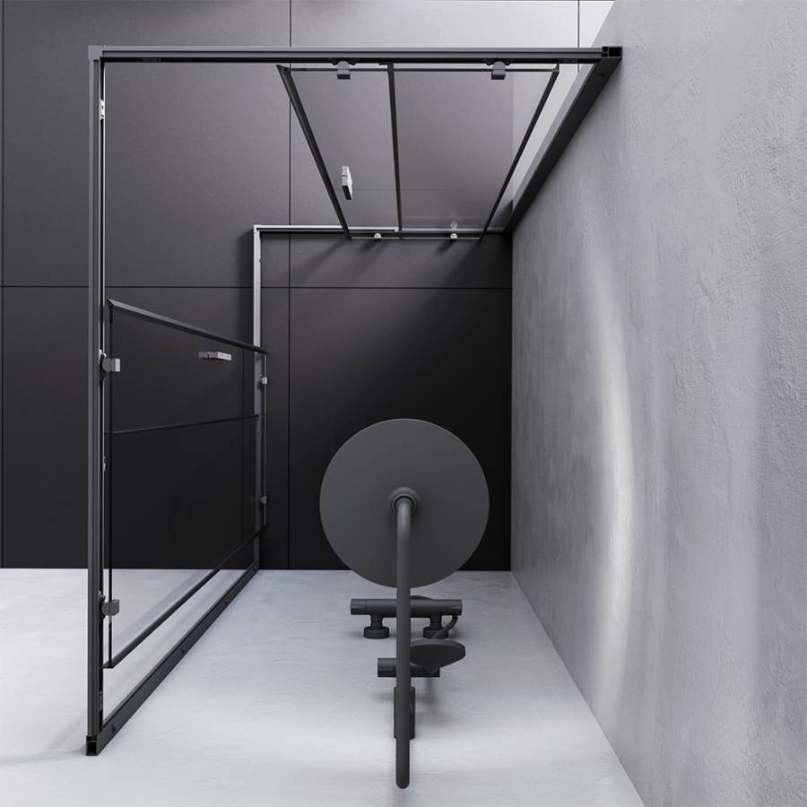 W93G-404-120290-BT Gem S Twin Slide 120x90. Душевое ограждение,120x90, профиль Черный мат., стекло п W93G-404-120290-BT Gem S Twin Slide 120x90. Душевое ограждение,120x90, профиль Черный мат., стекло п