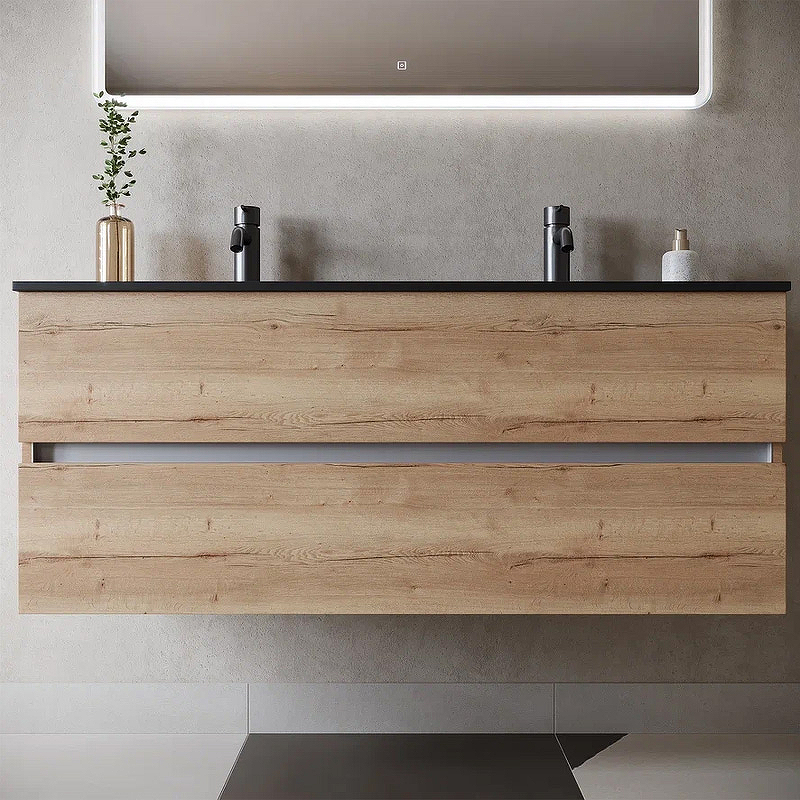 Тумба подвесная SANCOS Urban 1190х450х550, c двумя ящиками оснащенными доводчиками, дуб галифакс натуральный , арт. UR120-2EG Тумба подвесная SANCOS Urban 1190х450х550, c двумя ящиками оснащенными доводчиками, дуб галифакс натуральный , арт. UR120-2EG