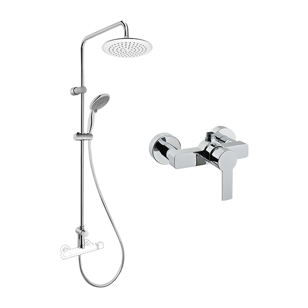 Сет с душевой стойкой System Rain и Flo S Сет с душевой стойкой System Rain и Flo S