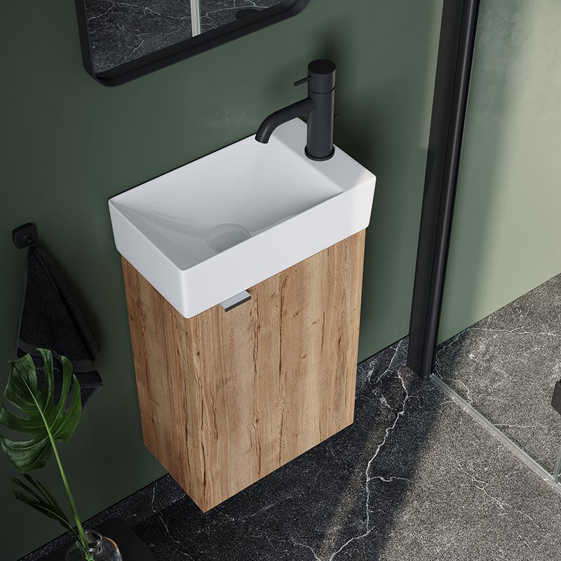Тумба подвесная SANCOS Mini 355х205х500, с распашной дверцей, внутри 1 полка, дуб галифакс натуральный , арт.MN35EGL Тумба подвесная SANCOS Mini 355х205х500, с распашной дверцей, внутри 1 полка, дуб галифакс натуральный , арт.MN35EGL