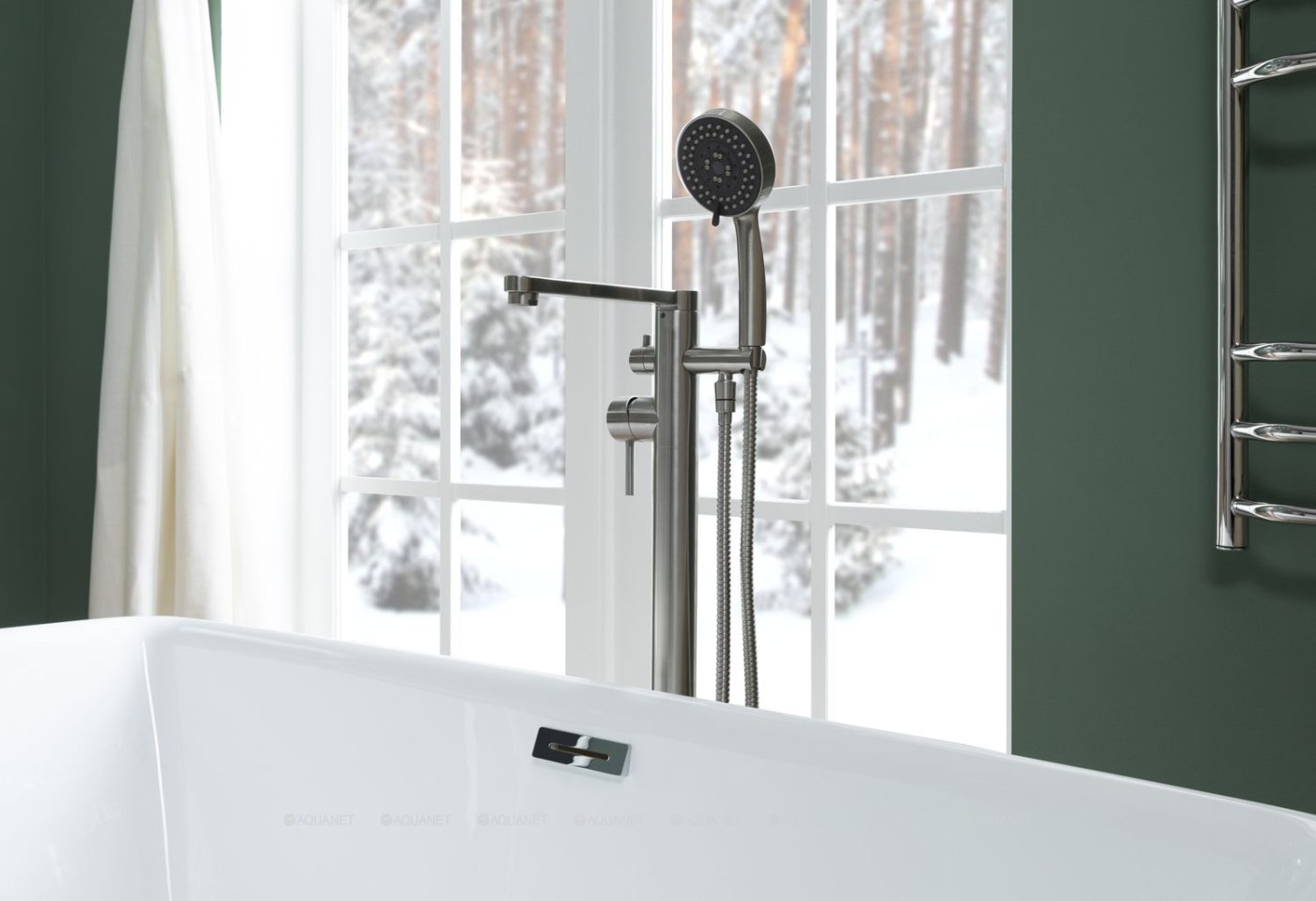 Смеситель для ванны с душем Aquanet Steel AF210-94S Смеситель для ванны с душем Aquanet Steel AF210-94S