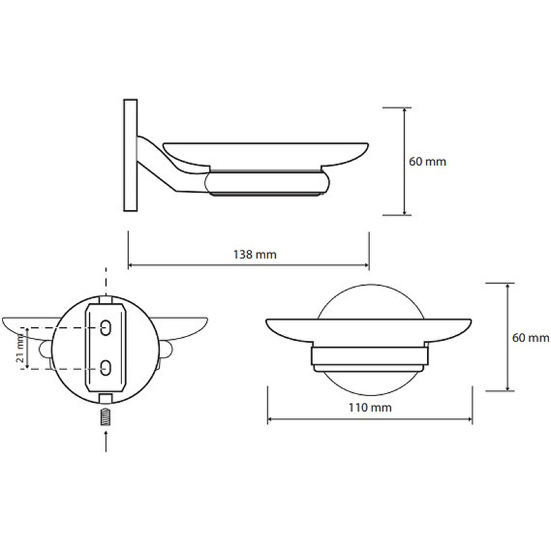Мыльница Bemeta Alfa 102408023 Хром Мыльница Bemeta Alfa 102408023 Хром