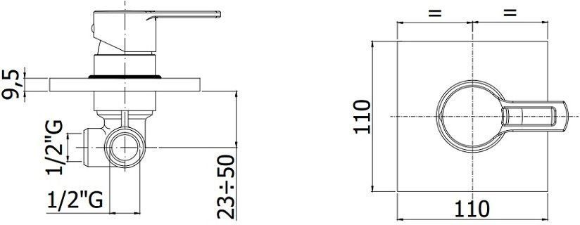 Смеситель для душа Paffoni Ringo RIN010CR (с внутренней частью) Смеситель для душа Paffoni Ringo RIN010CR (с внутренней частью)