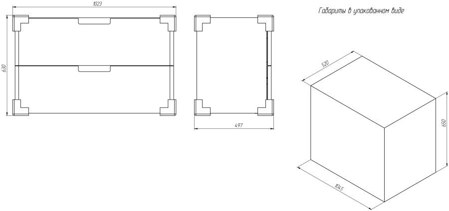 Тумба с раковиной Creto Bravo White 100 см Тумба с раковиной Creto Bravo White 100 см