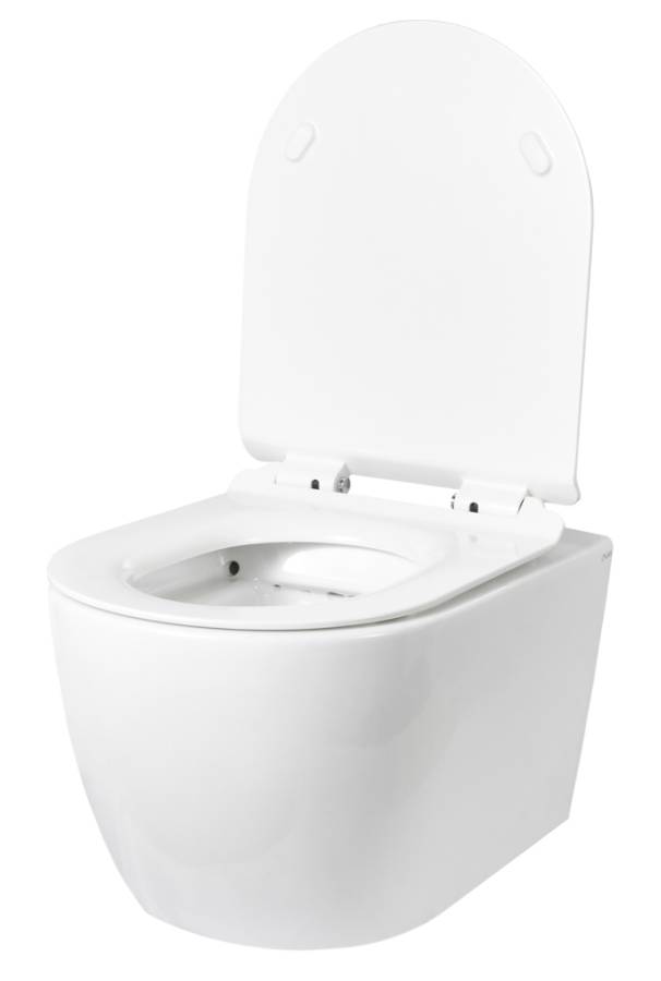 Унитаз подвесной безободковый укороченный Creto Logan L1 1001-001-L1W/1 49 см с крышкой-сиденьем микролифт Унитаз подвесной безободковый укороченный Creto Logan L1 1001-001-L1W/1 49 см с крышкой-сиденьем микролифт