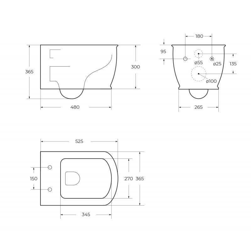 Чаша подвесного унитаза BelBagno PRADO BB10150CH Чаша подвесного унитаза BelBagno PRADO BB10150CH