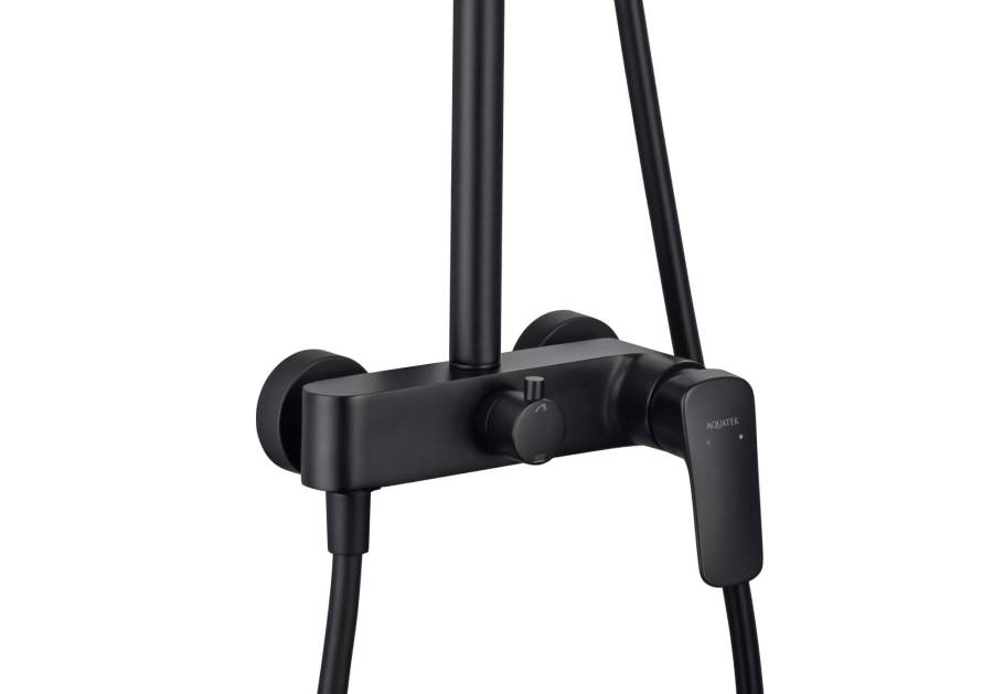 Душевая система 3jet 250мм AQUATEK, матовый черный AQ2060MB  Душевая система 3jet 250мм AQUATEK, матовый черный AQ2060MB