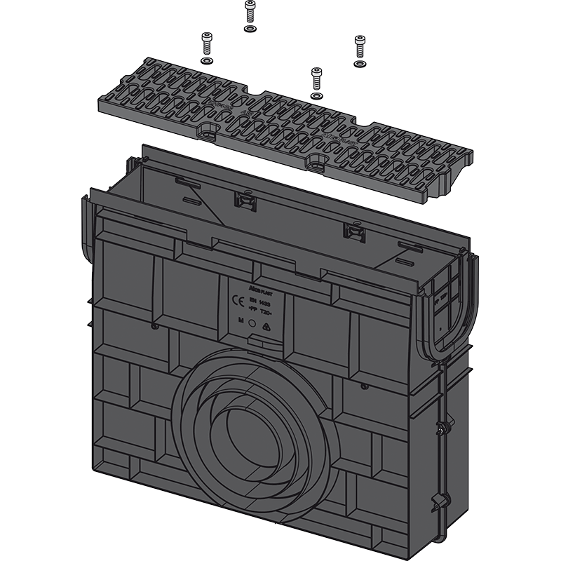 Пескоуловитель для дренажного канала AVZ104 с пластиковой рамой и пластиковой решеткой А15 Пескоуловитель для дренажного канала AVZ104 с пластиковой рамой и пластиковой решеткой А15