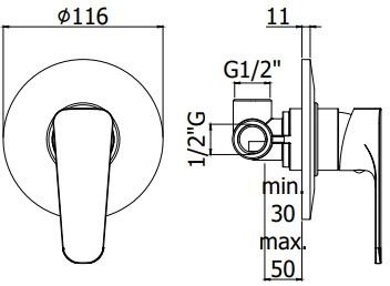 Смеситель для душа Paffoni Sly SY010CR хром Смеситель для душа Paffoni Sly SY010CR хром