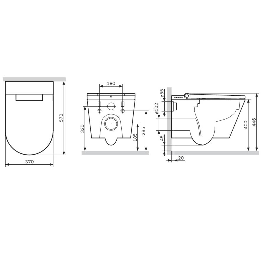 CCC501700SC Inspire подвесной унитаз с интегрированным электронным биде CCC501700SC Inspire подвесной унитаз с интегрированным электронным биде