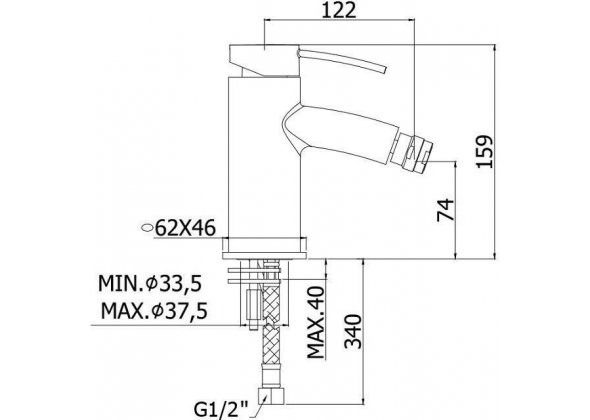Смеситель для биде Paffoni Berry BR131CR Смеситель для биде Paffoni Berry BR131CR