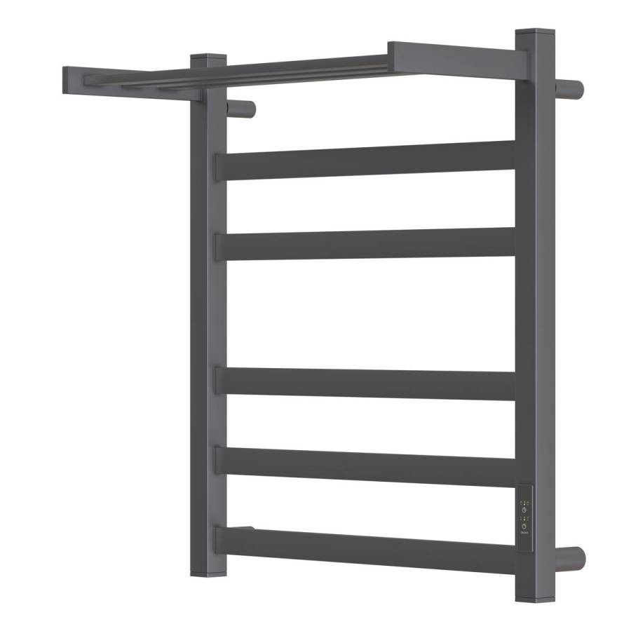 Полотенцесушитель электрический Point Меркурий PN83856PGR П5 500x600 с полкой, диммер справа, графит премиум Полотенцесушитель электрический Point Меркурий PN83856PGR П5 500x600 с полкой, диммер справа, графит премиум