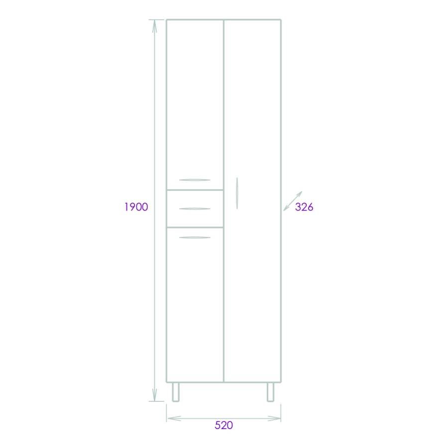 Пенал Onika Модерн 52 напольный, белый, универсальный Пенал Onika Модерн 52 напольный, белый, универсальный