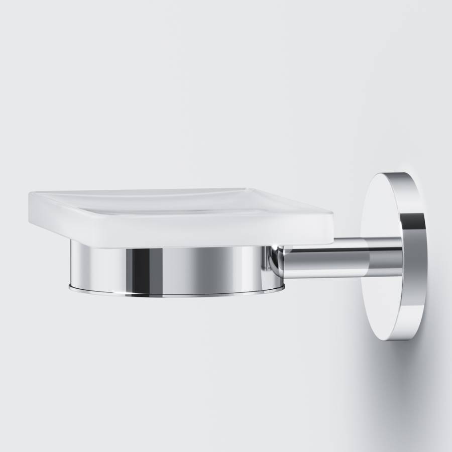 A85A34200 X-Joy, Стеклянная мыльница с настенным держателем, хром A85A34200 X-Joy, Стеклянная мыльница с настенным держателем, хром