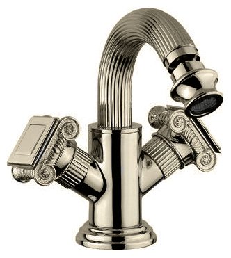 OLIMP-BS2-02-Sw Смеситель на биде с донным клапаном, ,бронза, ручки swarowski