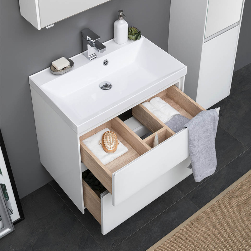 Мебель для ванной Aquanet Гласс 70 белый Мебель для ванной Aquanet Гласс 70 белый