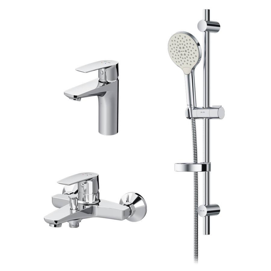 F40990A00 Gem, набор 3в1: Смеситель д/умывальника, Смеситель д/ванны/душа, душевой комплект, шт. F40990A00 Gem, набор 3в1: Смеситель д/умывальника, Смеситель д/ванны/душа, душевой комплект, шт.