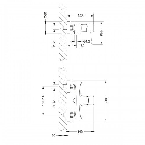 Смеситель Lemark Evitta LM0503C для душа Смеситель Lemark Evitta LM0503C для душа