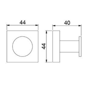Крючок одинарный Timo Selene Black 12011/03
