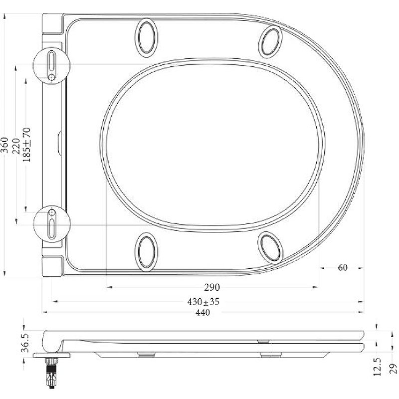 Сиденье с металлическими креплениями, системой Soft close BB870SC Сиденье с металлическими креплениями, системой Soft close BB870SC