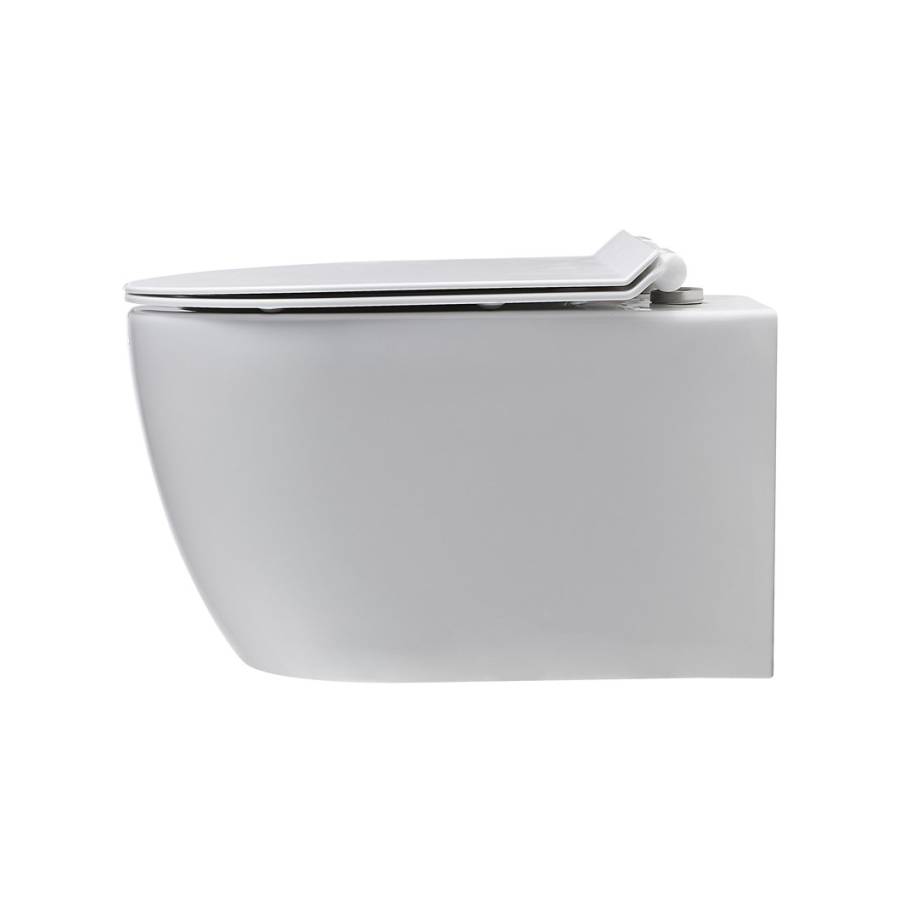 Унитаз подвесной безободковый укороченный Creto Logan L1 1001-001-L1W/1 49 см с крышкой-сиденьем микролифт Унитаз подвесной безободковый укороченный Creto Logan L1 1001-001-L1W/1 49 см с крышкой-сиденьем микролифт