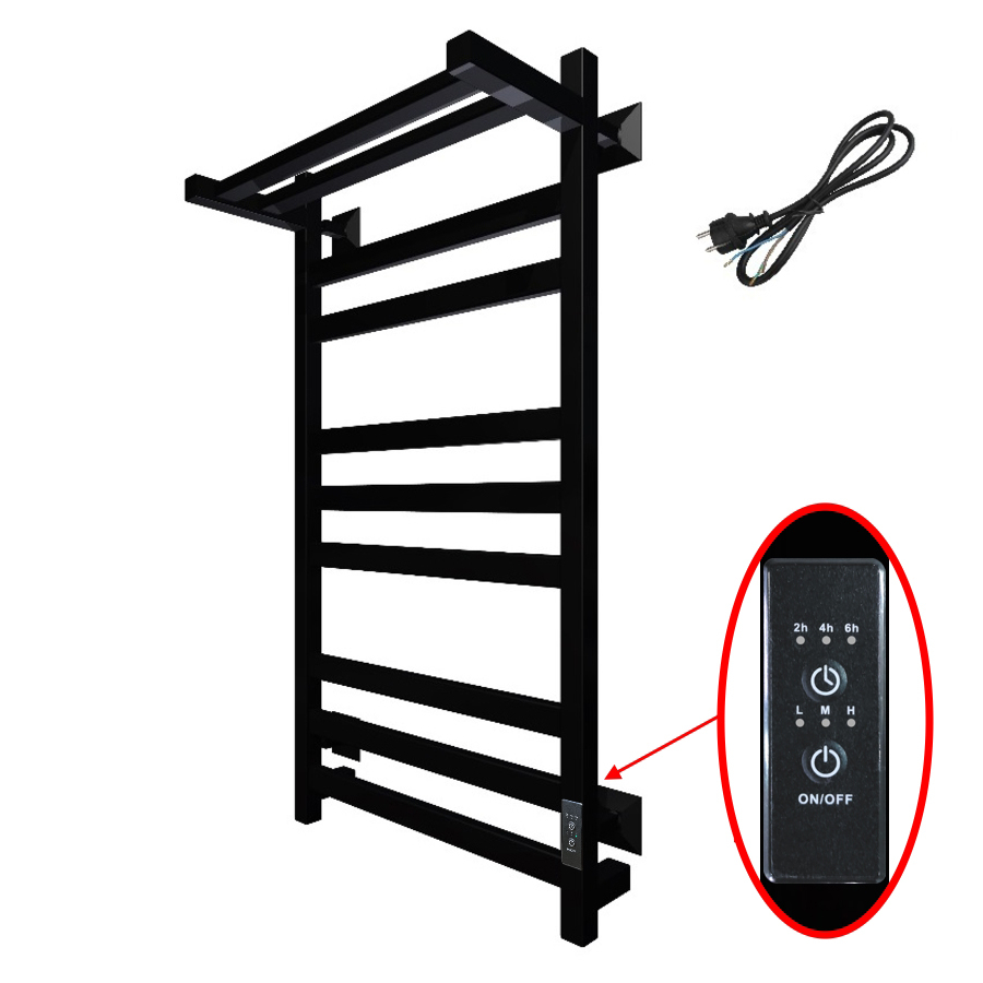 Полотенцесушитель Пэк сп 21 кв П 80х50 черный ВГП Полотенцесушитель Пэк сп 21 кв П 80х50 черный ВГП