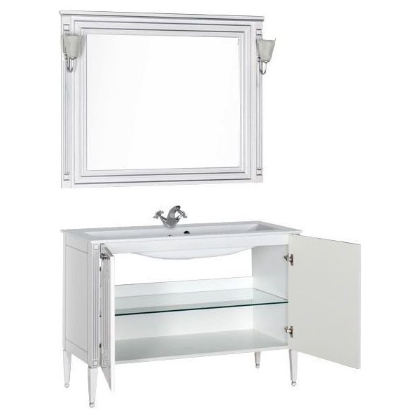 Мебель для ванной Aquanet Паола 120 белый/серебро (литьевой мрамор) Мебель для ванной Aquanet Паола 120 белый/серебро (литьевой мрамор)