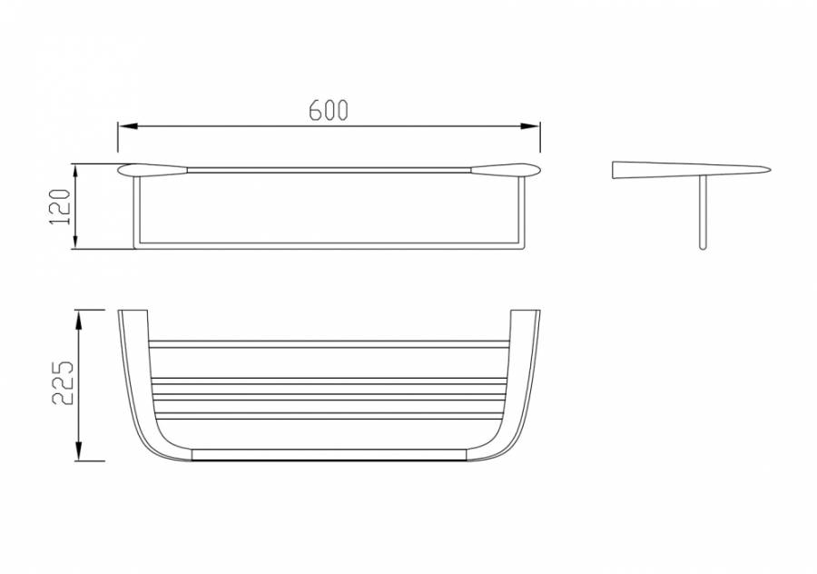 Полка для полотенец ABBER Nord AA1554B черная матовая Полка для полотенец ABBER Nord AA1554B черная матовая