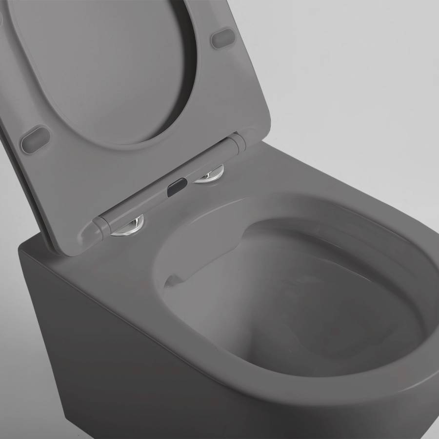 Унитаз подвесной Globo VT1-14SMA безободковый, цвет антрацит мат., ультратонкое сиденье soft-close Унитаз подвесной Globo VT1-14SMA безободковый, цвет антрацит мат., ультратонкое сиденье soft-close