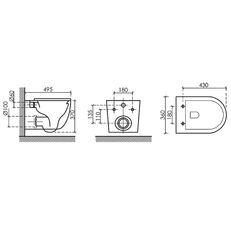 Подвесной унитаз UP Rimless Подвесной унитаз UP Rimless