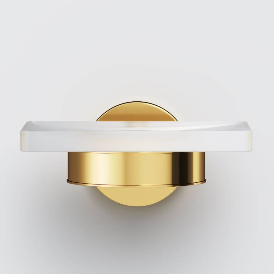 Стеклянная мыльница с настенным держателем, золото A85A34299 Стеклянная мыльница с настенным держателем, золото A85A34299