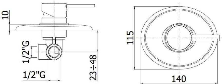 Смеситель для душа Paffoni Berry BR010CR (с внутренней частью) Смеситель для душа Paffoni Berry BR010CR (с внутренней частью)
