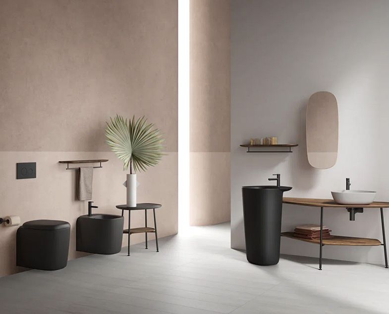 Подвесной безободковый унитаз Plural Rim-Ex, цвет Матовый Черный Подвесной безободковый унитаз Plural Rim-Ex, цвет Матовый Черный