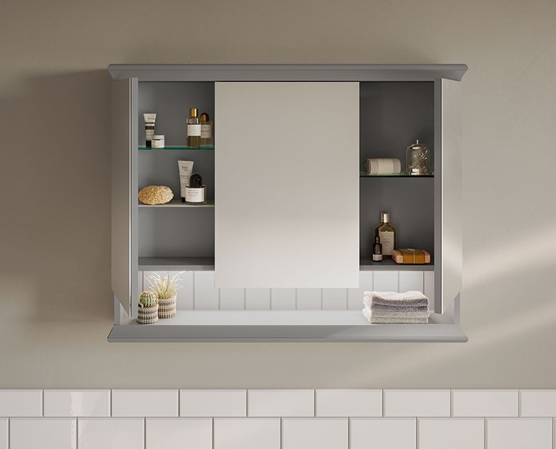 Шкаф Valarte 80 см с зеркальными дверцами, с LED подсветкой, цвет серый матовый Шкаф Valarte 80 см с зеркальными дверцами, с LED подсветкой, цвет серый матовый