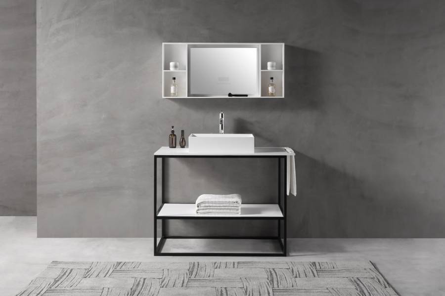 Консоль под раковину ABBER Stein AS2631 напольная, белая матовая Консоль под раковину ABBER Stein AS2631 напольная, белая матовая