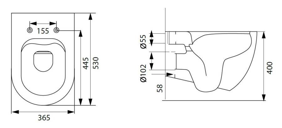 Чаша подвесного унитаза Allen Brau Reality 4.32006.AN антрацит Чаша подвесного унитаза Allen Brau Reality 4.32006.AN антрацит