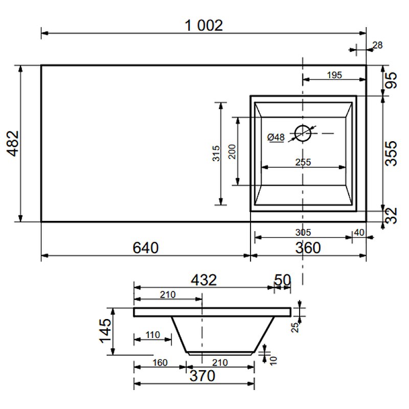 Комплект мебели Dallas Luxe 1000х482 правосторонний подвесной 1 ящик (ШхГхВ) 358х476х430 Комплект мебели Dallas Luxe 1000х482 правосторонний подвесной 1 ящик (ШхГхВ) 358х476х430