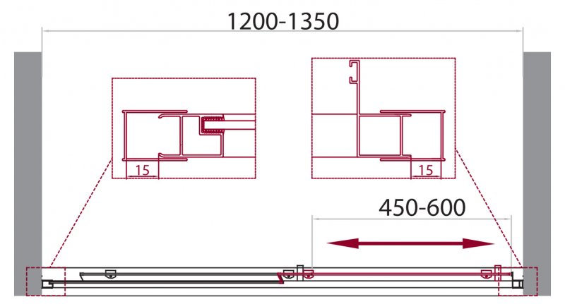 Душевая дверь BelBagno UNIQUE-BF-1-100/115-M-Cr Душевая дверь BelBagno UNIQUE-BF-1-100/115-M-Cr