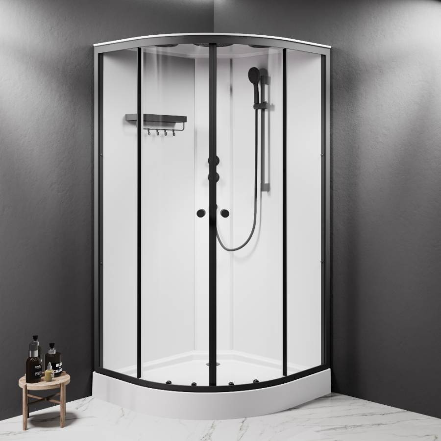 W94C-401-100BT X-Joy кабина душевая  100x100, 1/4 круга,  профиль мат.черный, стекло прозрачное W94C-401-100BT X-Joy кабина душевая  100x100, 1/4 круга,  профиль мат.черный, стекло прозрачное