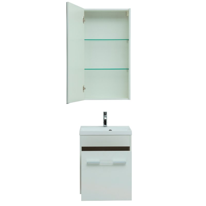 Мебель для ванной Aquanet Августа 50 белый (ручка хром) Мебель для ванной Aquanet Августа 50 белый (ручка хром)