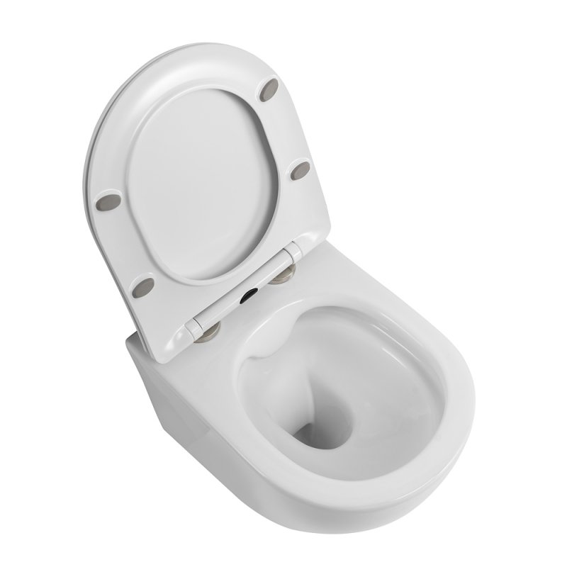 UNO 2.1 Унитаз подвесной безободковый с сиденьем дюропласт soft close BB7006CHR/SC UNO 2.1 Унитаз подвесной безободковый с сиденьем дюропласт soft close BB7006CHR/SC