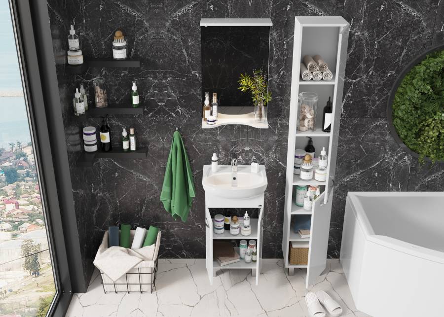 Пенал Onika Коралл 30 напольный, белый, универсальный Пенал Onika Коралл 30 напольный, белый, универсальный