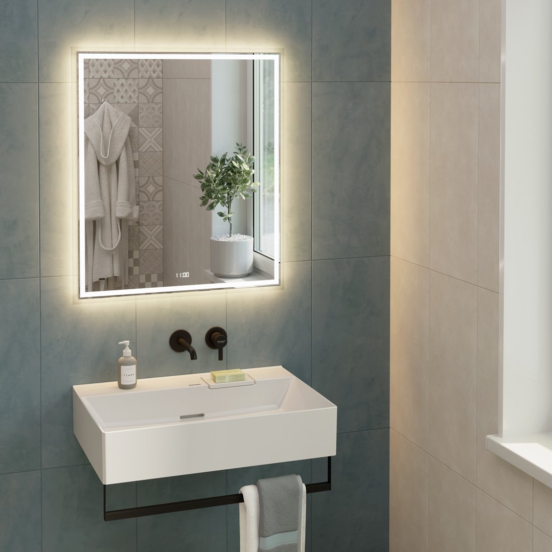 Зеркало TECNO c LED 70 с подсветкой, с функцией антизапотевание, белый глянцевый Зеркало TECNO c LED 70 с подсветкой, с функцией антизапотевание, белый глянцевый