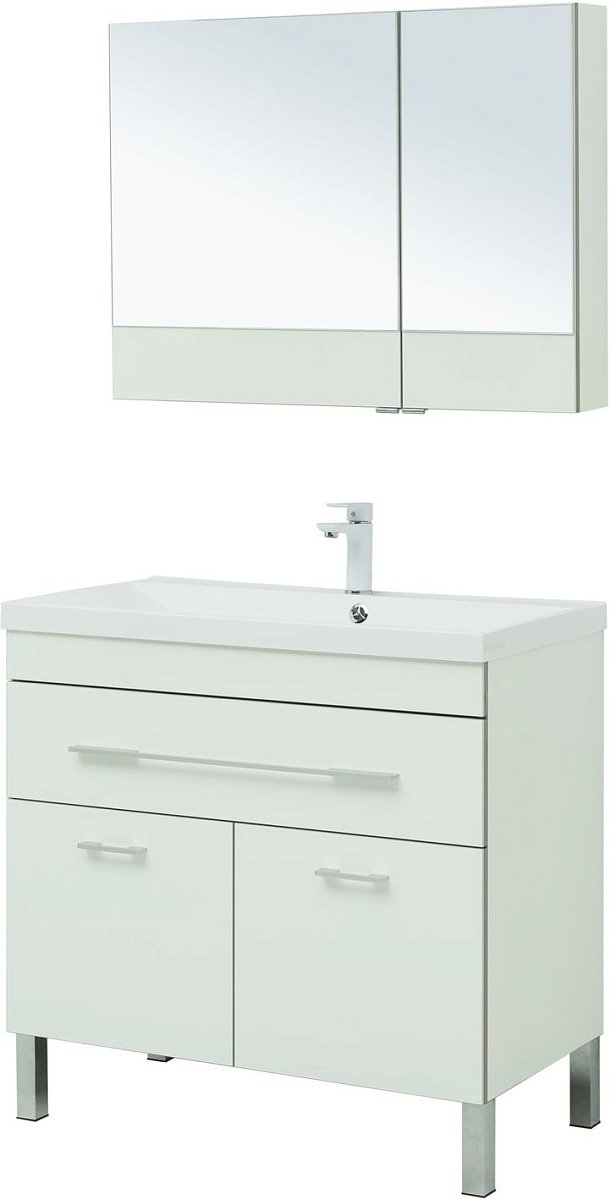 Комплект мебели для ванной Aquanet Верона 90 белый (напольный 1 ящик 2 дверцы) Комплект мебели для ванной Aquanet Верона 90 белый (напольный 1 ящик 2 дверцы)