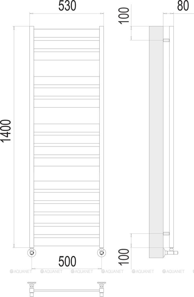 Полотенцесушитель Terminus Латте П16 500х1400 Полотенцесушитель Terminus Латте П16 500х1400