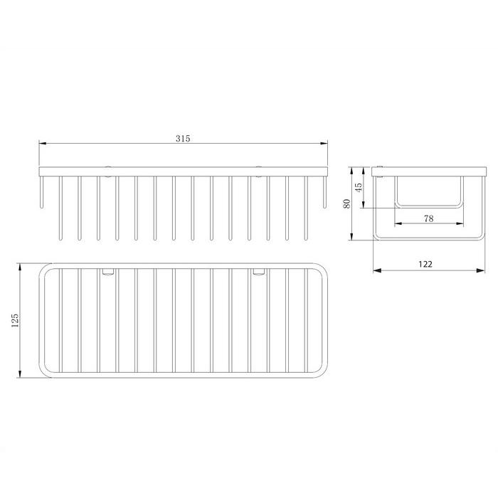 Полка-корзинка для душа OMNIRES 31,5 см UN3629CR (хром) Полка-корзинка для душа OMNIRES 31,5 см UN3629CR (хром)